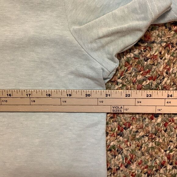 Travis Mathew Blue Heathered Pima Cotton Blend Short Sleeve Polo Shirt Size L - Picture 13 of 14